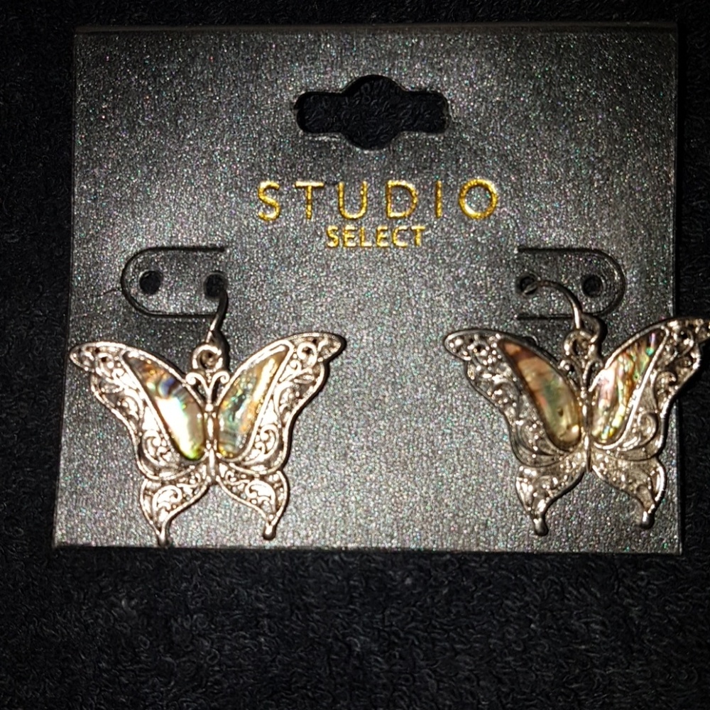 abalone butterfly earrings